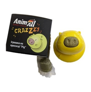 Іграшка для котів AnimAll на присосці Pig CrazZzy в асортименті