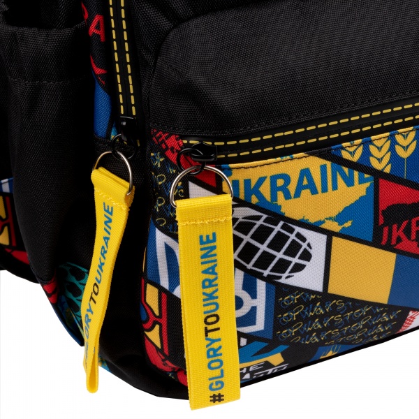 Рюкзак школьный YES Fashion T-133 Welcome to Ukraine черный