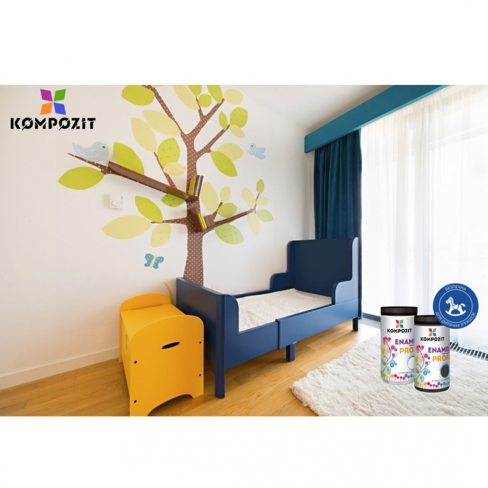 Эмаль акриловая Kompozit акриловая Profi красная глянец 0,7л