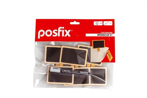 Табличка меловая на деревянной прищепке woodclip # 1 (6 шт.)