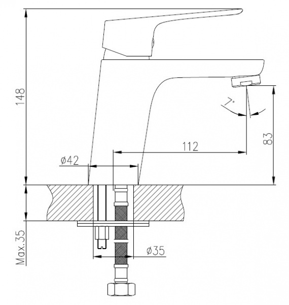 Смеситель для умывальника Koller Pool Kvadro Start (KS0200)