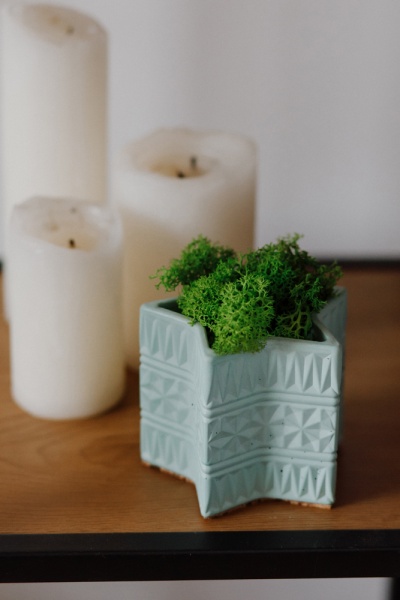 Кашпо декоративне Star бірюзовий бетон