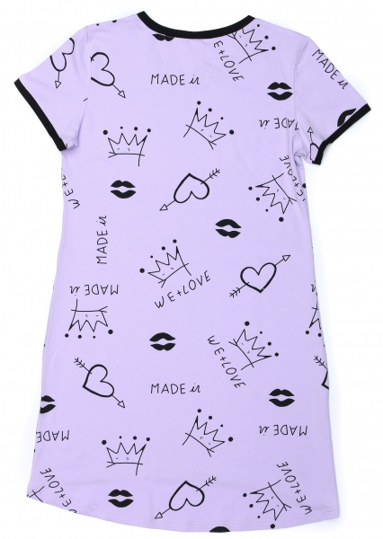 Туника Trio Лола р. S лиловый с принтом 