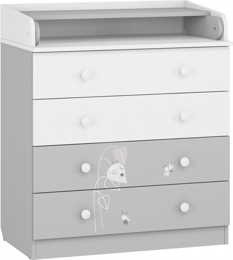 Комод пеленальный Грейд French Amis белый/стальной серый