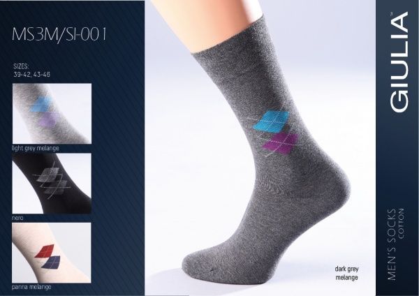 Шкарпетки чоловічі Giulia Comfort Melange-01 р. 41-42 чорний 1 пар 