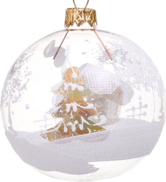 Шар новогодний Золотая серия d 80 мм в ассортименте