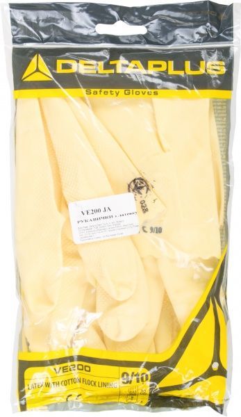 Перчатки Delta Plus VE200JA с хлопчатобумажной подкладкой с покрытием латекс L (9) VE200JA09