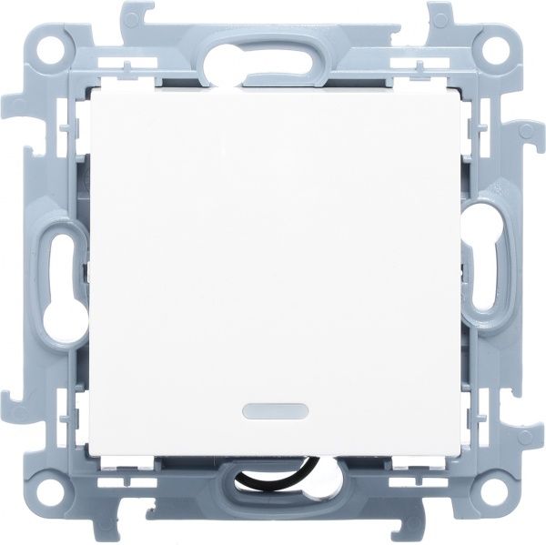Вимикач одноклавішний Simon 10 з підсвіткою 10 А 250В білий CW1L.01/11