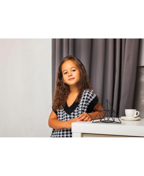 Жилет для девочки ART KNIT Лапки р.164170 темно-синий 