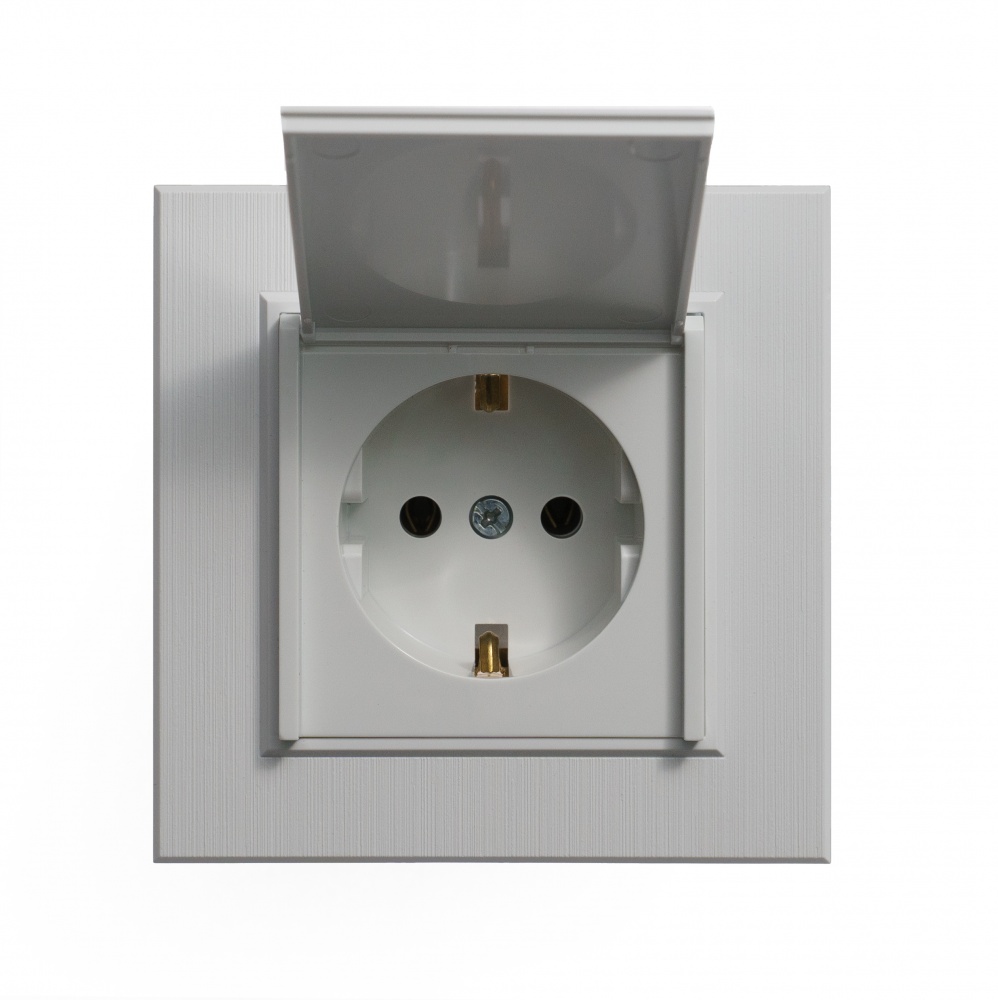 Механізм розетки із заземленням Makel Karea IP20 білий 57001029