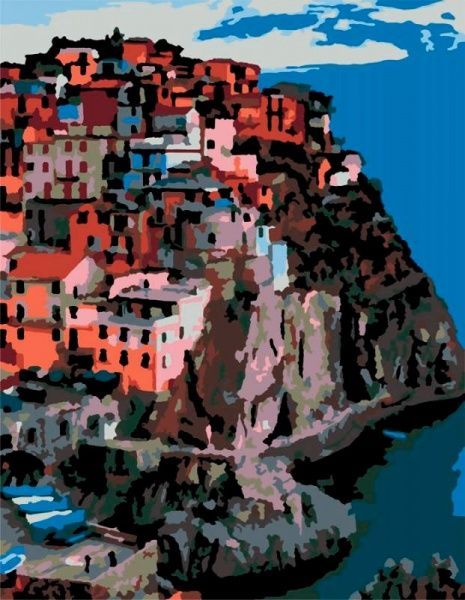 Картина по номерам стандарт акриловая живопись по номерам Италия г.Манарола Rosa Start 