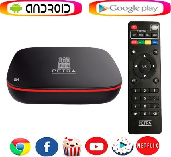 Медиаплеер SWEET TV BOX Popcorn Netflix Android приставка 4K Petra G4