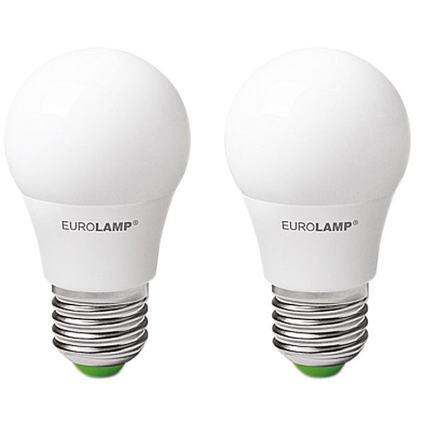 Лампа LED Eurolamp Е A50 7 Вт E27 4000K холодный свет 2 шт