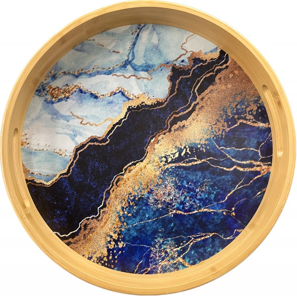 Поднос бамбуковая декорированная круглая 30 см 7108200005 Eurogold