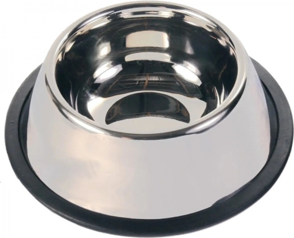 Миска Trixie для собак длинноухих пород на резиновой основе металлическая 25 см 0.9л (2488)