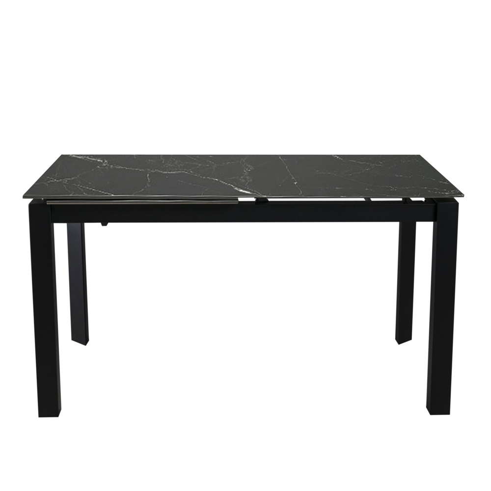 Стіл обідній Ларс 1200(1700)x800x750мм чорний матовий/чорний