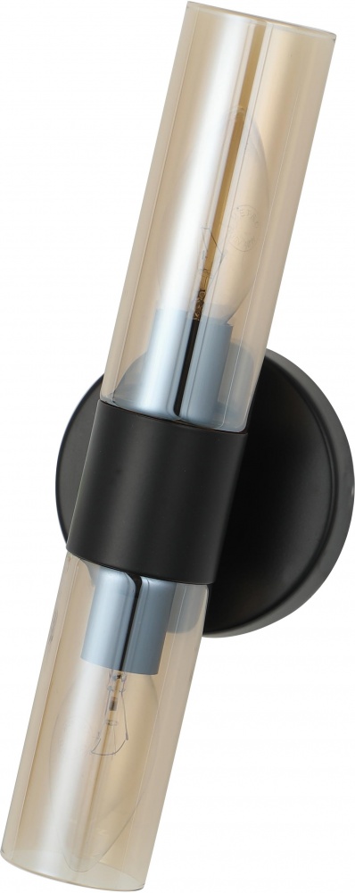 Светильник настенный Sensio Borealis 40 Вт E14 черный/амбер ALG-74783/2W