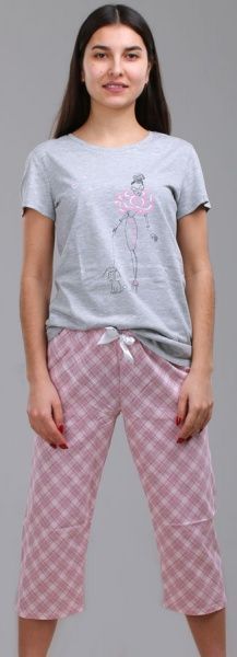 Пижама женская Roksana Mademoiselle 595/12641 р. XL серый с розовым 