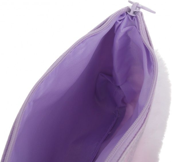 Пенал шкільний зі штучним хутром Зайченя фіолетовий