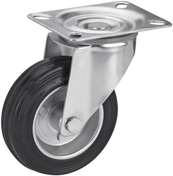 Колесо чорна гума/сталь d100 мм Rader