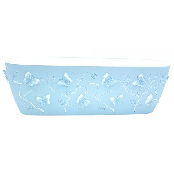 Горшок пластиковый Alyaplastik балконный 3D NO:2 прямоугольный 7,3 л голубой 