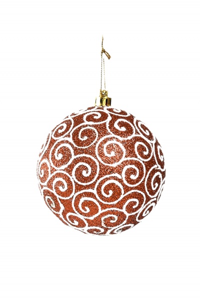 Куля новорічна Барви 100мм помаранчевий