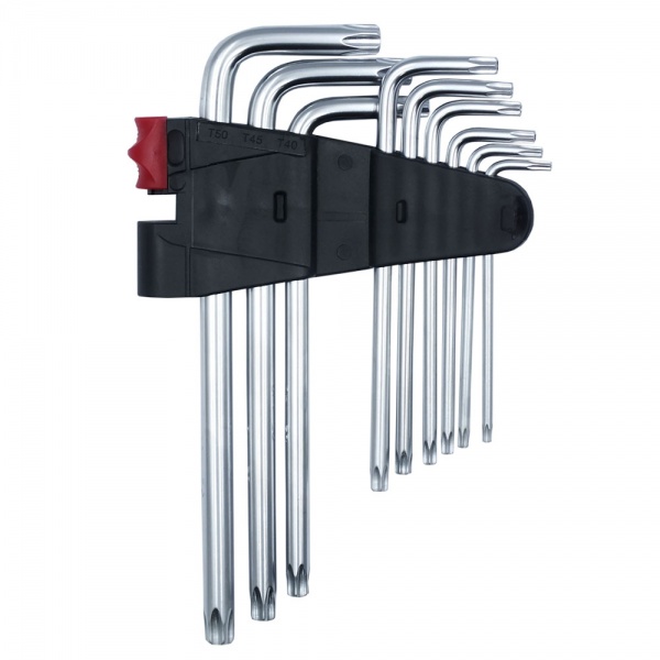 Набор ключей Haisser TORX удлиненных с отверстием 9 шт S2 T10-50 102897