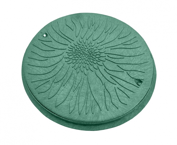 Люк канализационный POLYMERGRAD 670 мм садовый с замком зеленый