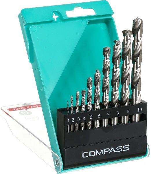 Набор сверл по металлу Compass 1-10x49-133 мм 10 шт.