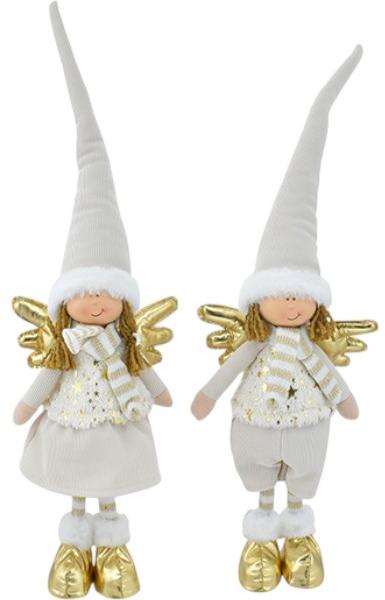 Декорация новогодняя мальчик/девочка стоячие 2 вида 64 см