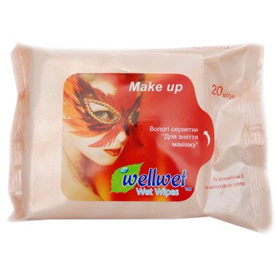 Салфетки влажные Wellwet Демакияж 20 шт