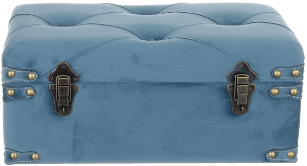 Сундук-пуф Велюр азур 50х25х23 см 