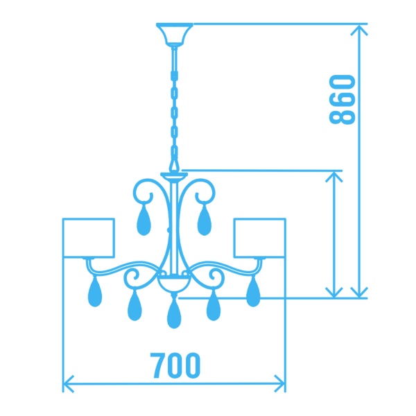 Люстра Victoria Lighting 5x40 Вт E14 белый Grace/SP5 