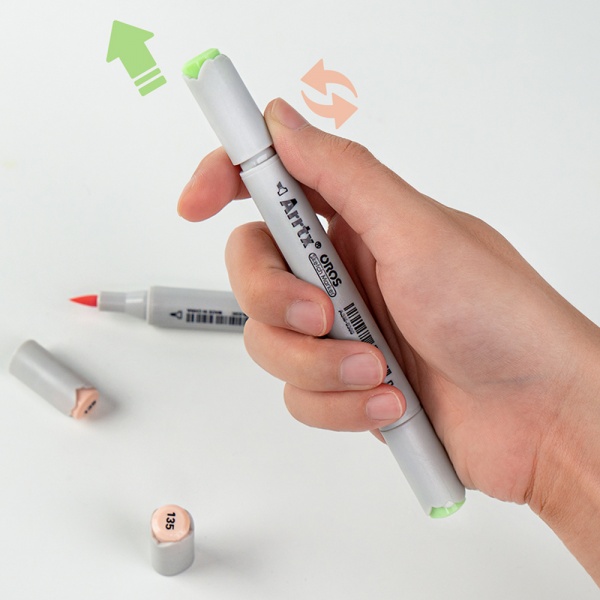 Набір спиртових маркерів Arrtx Oros ASM-03-PT01, 40 кольорів, пастельні відтінки LC302628 