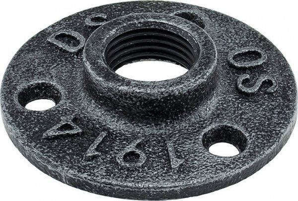 Фланец DC для трубы d-19 мм черный ретро