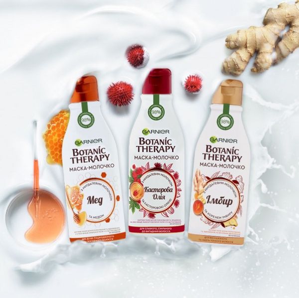 Маска-молочко Garnier Botanic Therapy Рицинова олія для слабкого та схильного до випадіння волосся 250 мл