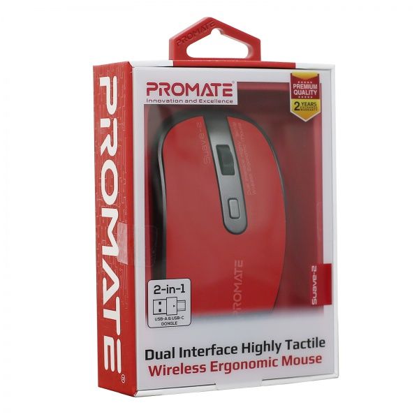 Мишка Promate Suave-2 Wireless Red 