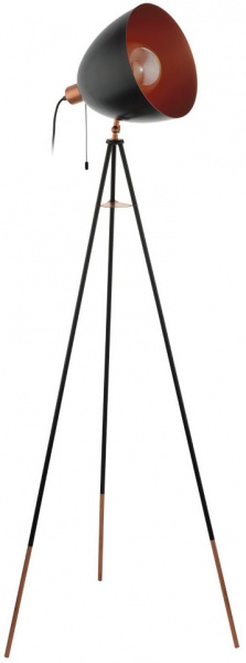 Торшер Eglo Chester 60 Вт E27 мідь/чорний 49386 