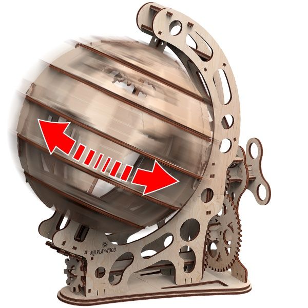 Деревянный 3D-конструктор Mr.Playwood Глобус механический 10202