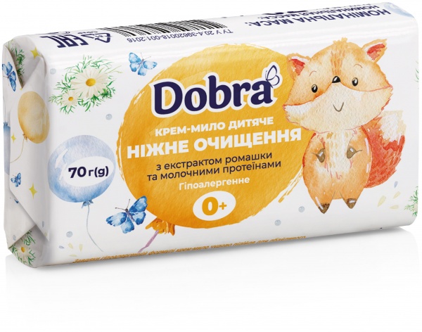 Мыло детское Dobra с экстрактом ромашки и молочными протеинами 70 г