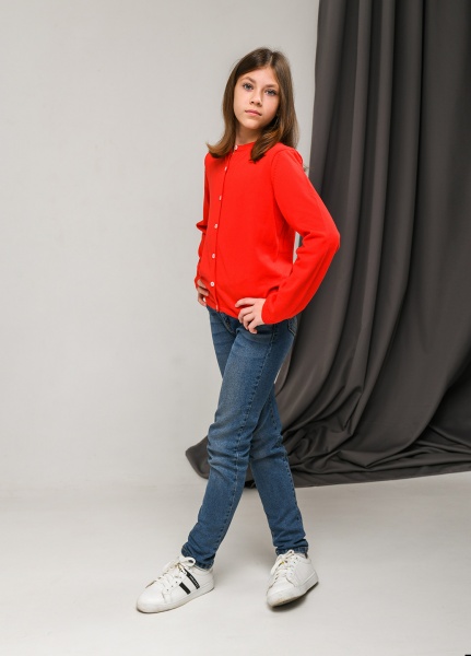 Кофта для девочки ART KNIT Дженис р.140–146 оранжевый 
