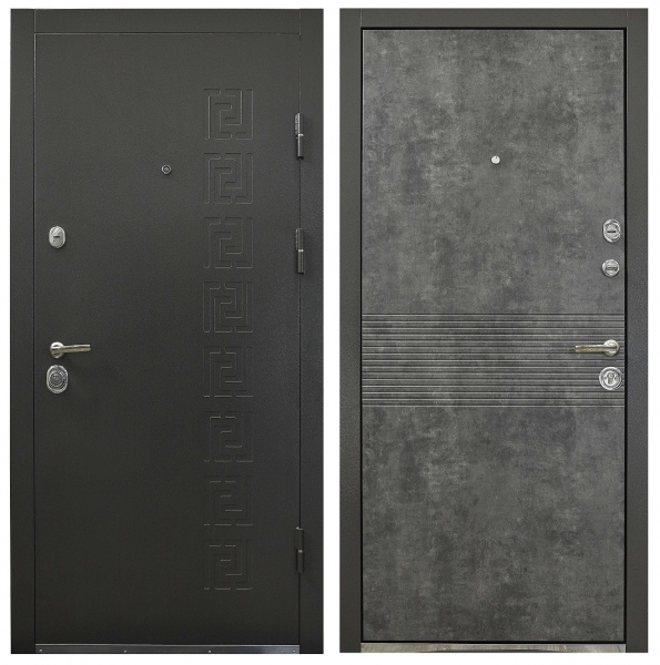 Двері вхідні Міністерство дверей КУ-Орнамент мармур темний 2050х860 мм праві