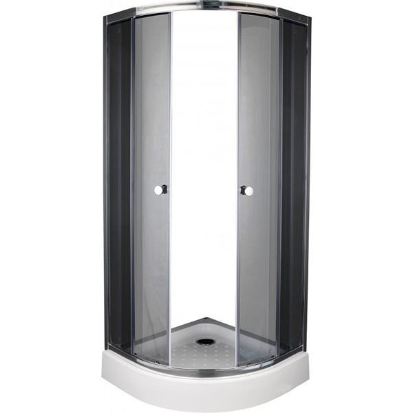 Душевая кабина EGO Quadrant Fine 80x80 профиль хром,стекло графит