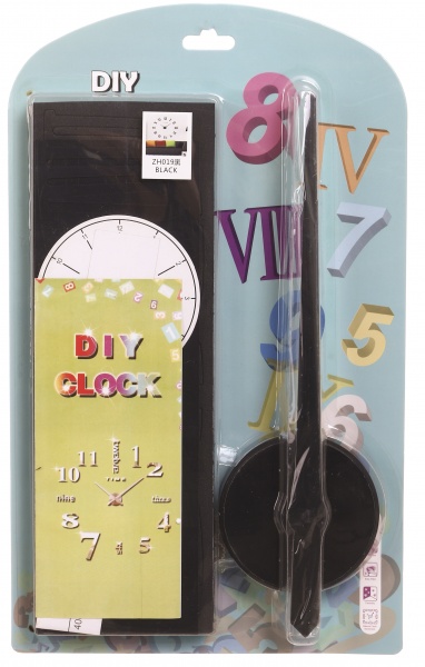 Часы настенные 3D DIY Time римский циферблат черный 90х90 см