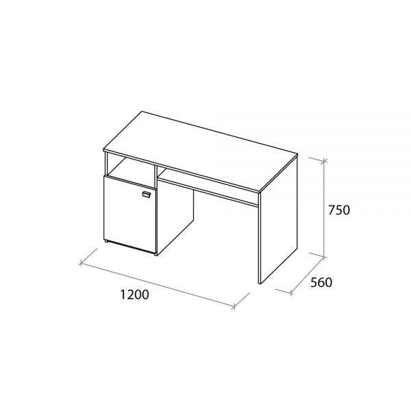 Стіл письмовий Aqua Rodos Тessa антрацит / севілья 