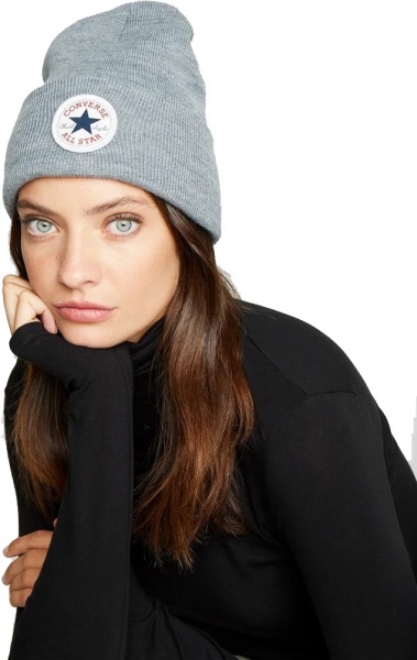Шапка Converse CP BEANIE 10022137-035 р.OSFA серый меланж