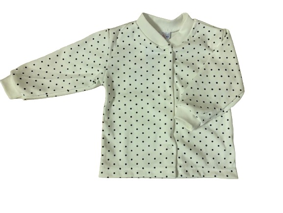 Кофточка детская унисекс Моя планета чорный горошек р.56 белый с принтом 