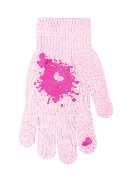 Варежки YO! Сердечко р.16 розовый 