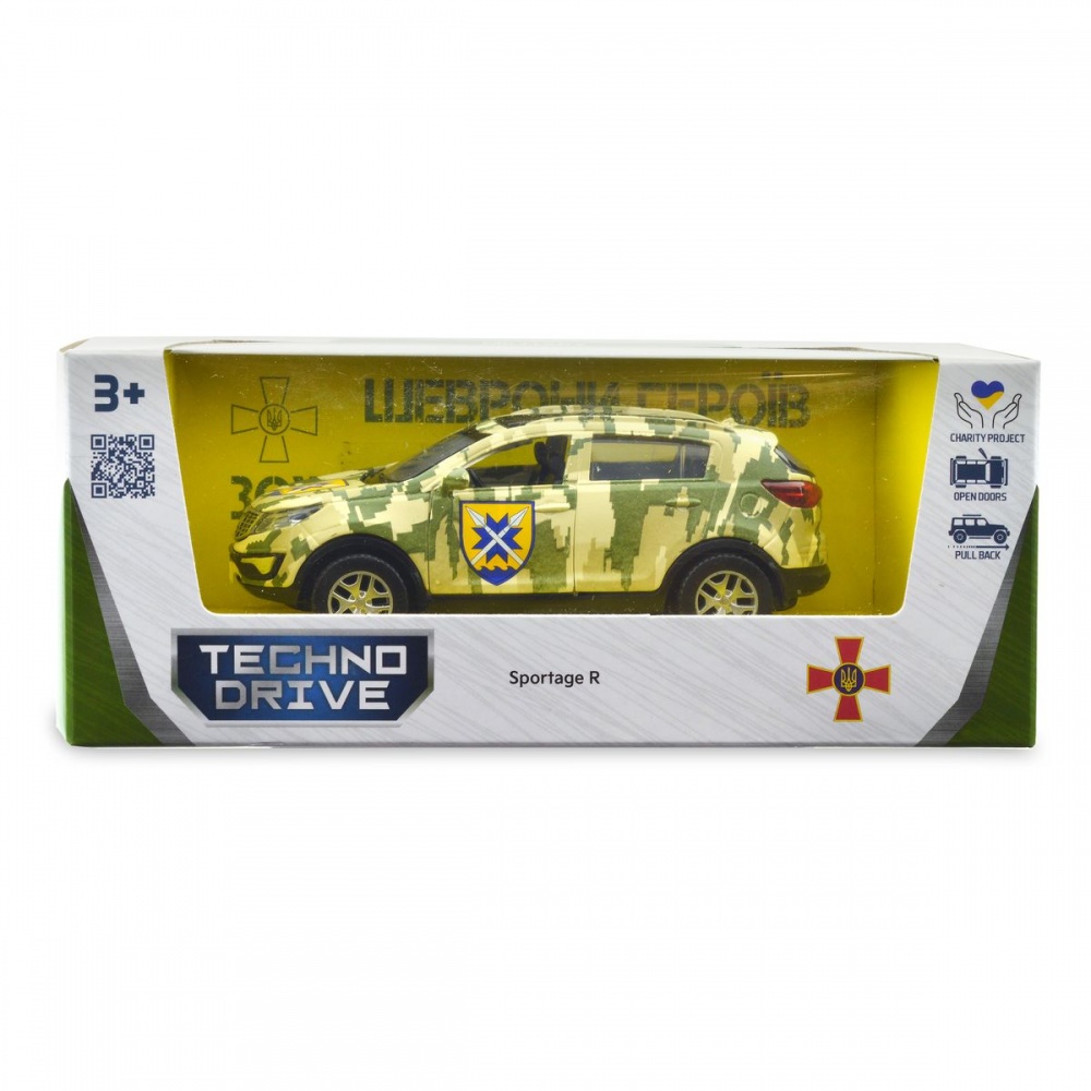 Автомодель TechnoDrive 1:32 серії Шеврони Героїв Kia Sportage R-56 ОМПБр 250362M
