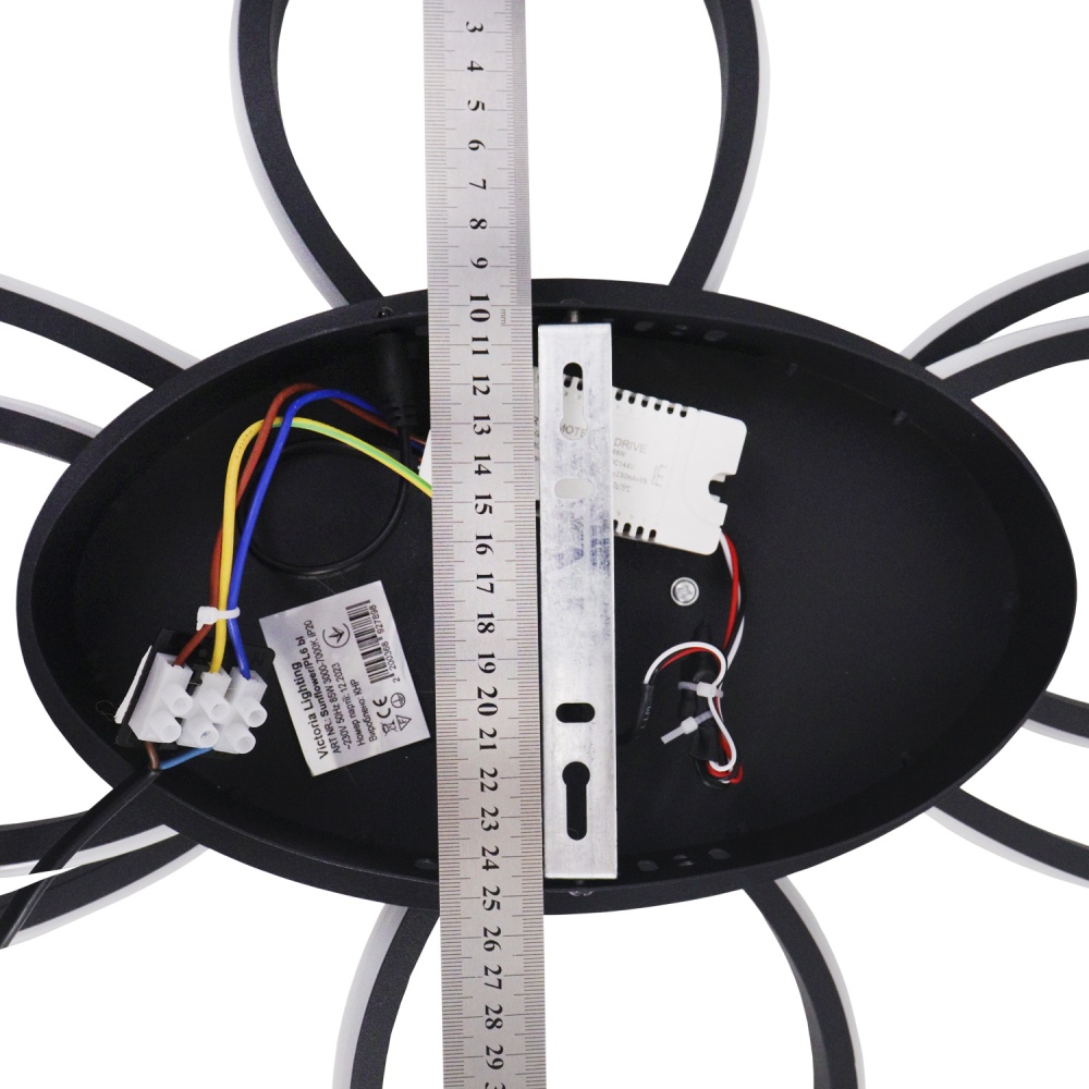 Люстра светодиодная Victoria Lighting с пультом 85 Вт черный Sunflower/PL6 black